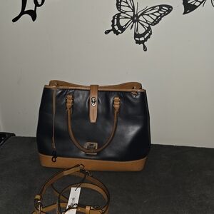 Dooney & Bourke Perry Satchel in elegant MIDNIGHT BLUE